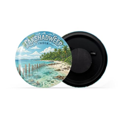 Image of dhcrafts Fridge Magnet Multicolor Lakshadweep Lakshadweep Glossy Finish Design Pack of 1 (58mm)