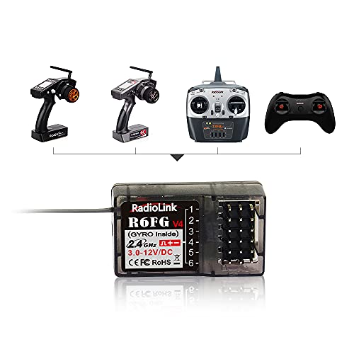 Radiolink R6FG RC Receiver 2.4 GHz Gyro Integrated 6 Channels Long Range up to 400 m for Cars Boats Compatible with RC6GS V3/RC4GS V3/T8FB/T8S/RC8X/T16D/T12D - Image 3