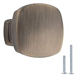 Proyección: 1,82 cm Amazon Basics - Pomo de armario, 3,2 cm de diámetro, latón envejecido, AB500-AB-25