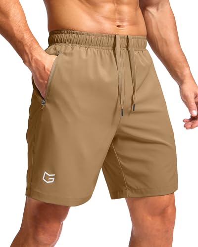 Image of G Gradual Men's Athletic Running Shorts with Zipper Pockets Quick Dry 7 inch / 5 inch / 9 inch Workout Gym Shorts for Basketball Hiking