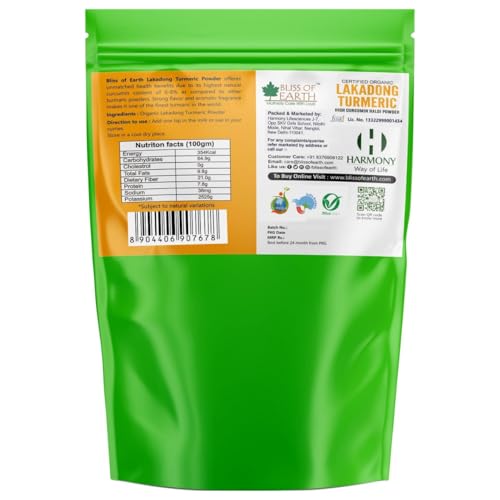 Bliss of Earth Lakadong Turmeric Powder From Meghalaya, Organic Haldi Powder, High Curcumin Turmeric Powder 250gm