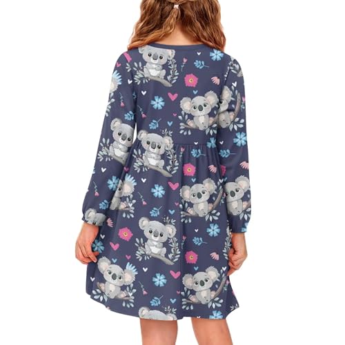 Midi Girls Dress Fall Long Sleeve Button Down A Line Dresses Casual Soft Comfy Party Skater Dress Spring Outfits2