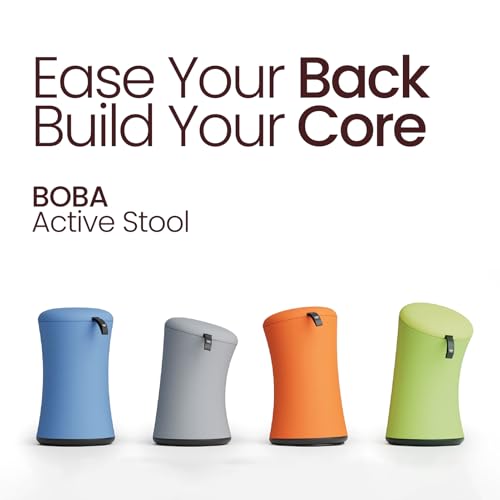 Image of TopJob Boba Chair Stylish Active Wobble Stool, ADHD Chair, Improves Posture and Focus, Ergonomic with Height Adjustable Stool for Adults Children for Home Office, Study Room (Urban Fog)