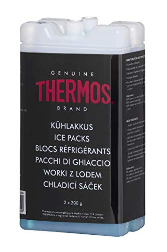 Thermos 4082.000.200 Kühlakku Ice Pack, Kunststoff blau 200g, 2er Pack, ideal in Verbindung Kühltaschen