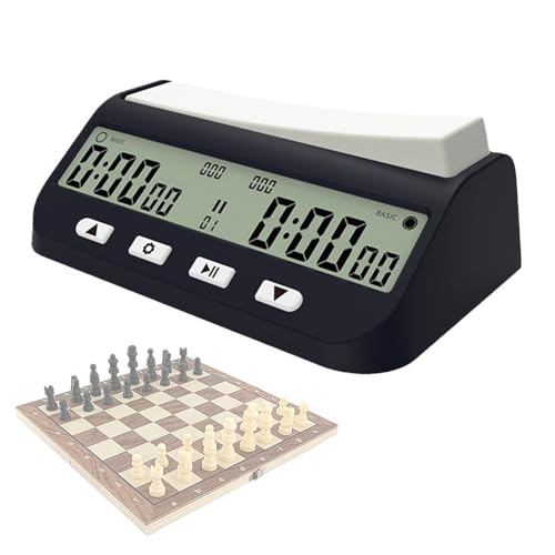 Lotvic Reloj de ajedrez profesional, pantalla digital multifunción, temporizador de ajedrez con función de cuenta regresiva y retardo, juego de mesa electrónico para casa y torneos, para 2 jugadores