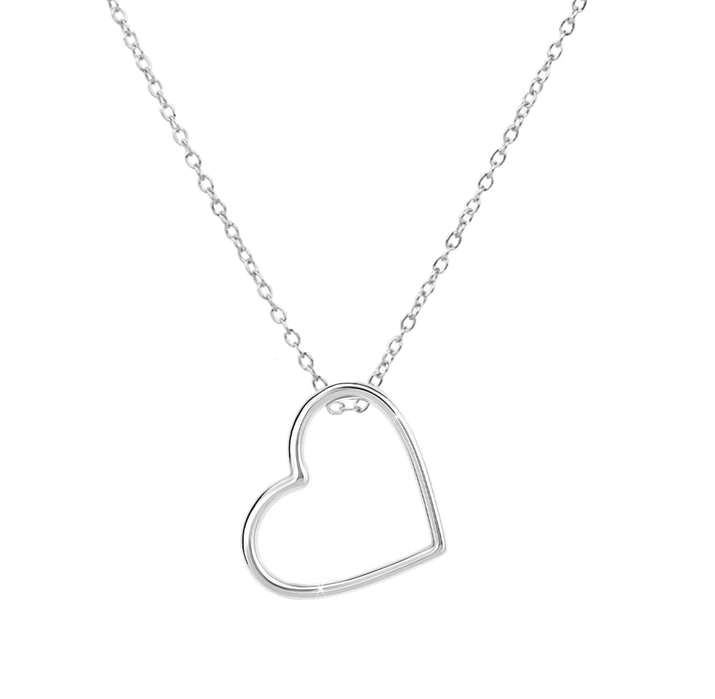 Pendentif Cœur Ouvert Plaqué Argent Avec Zircone | Breloque Pour Collier Ou Bracelet | Cadeau Femme