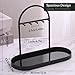 Shinpuru Metal Jewelry Organizer Stand & Key Holder Tray with Acrylic Base, Key Stand and Jewelry Tray with 5 Hooks, Perfect Bowl, Valet, Key Tray, Ring Holder, Jewelry Dish(Matt Black)