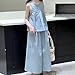 Girls’ Clothing Sets Sleeveless Pleated Crop Top Wide Leg Baggy Pants Kids Cotton Linen Outfit (Sky Blue, 5-6 Years)