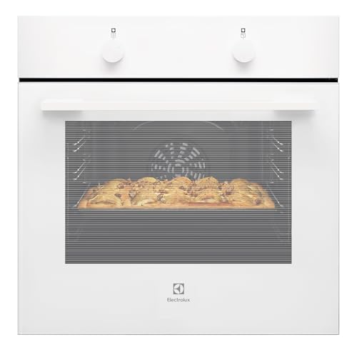 Electrolux CKB101W Horno Integrable Multifunción 60 cm, Limpieza AquaClean, 6 Funciones, Cavidad XXL, 58L Capacidad, Mandos Fijos, Puerta 2 Cristales, Blanco, Clase A