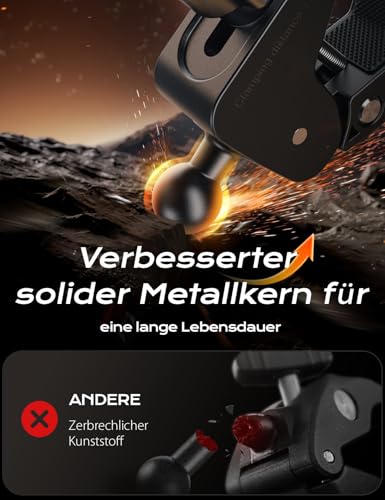 kzomKzoo Universal Motorrad Handyhalter【Doppelt Vibrationsgedämpft】 Handyhalterung Fahrrad… – Ansicht 4