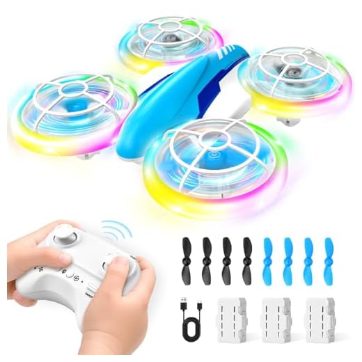 Mini Drone Télécommandé pour Enfants de 6, 7, 8, 9, 10+ ans, Jouet Avion Télécommandé avec Lumières LED, Piles, Cadeaux de Intérieur, Extérieur pour Garçons, Filles