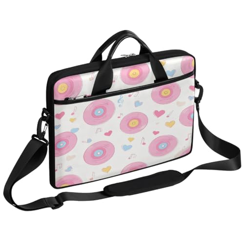 Maletín para portátil con diseño de discos rosa 15'' miniatura 1