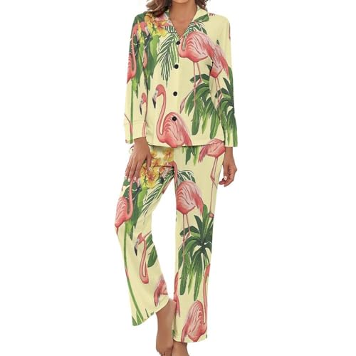 Pyjama femme grande taille ensemble d'été fluide chemise boutonnée