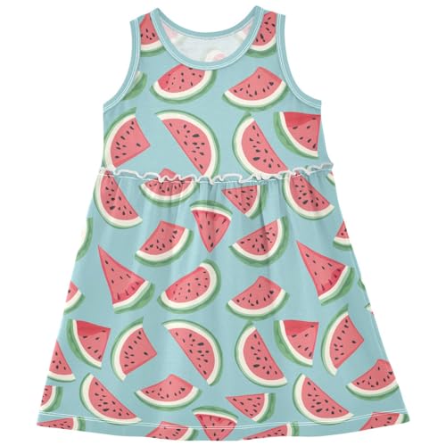 Girls Dresses Summer Cotton Swing A-Line Cute Kids Casual Sundress Size 2-8 Years