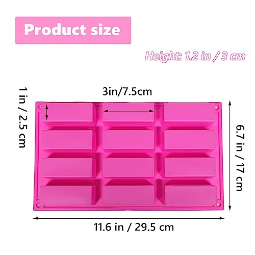XCSJ Müsliriegel Backform, Riegel Silikonform, Mit 12 Mulden, Gießformen Rechteck, Silikonform Riegel für Müsliriegel, Energieriegel, Brotbrot, Brownie, Schokolade (Rosa) – Bild 7