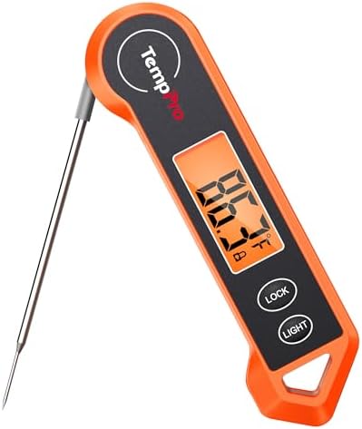 TempPro TP19H Digital Meat Thermometer for Cooking with Ambidextrous Backlit and Motion Sensing Kitchen Cooking Food Thermometer for BBQ Grill Smoker Oil Fry Candy Instant Read (Previously ThermoPro)