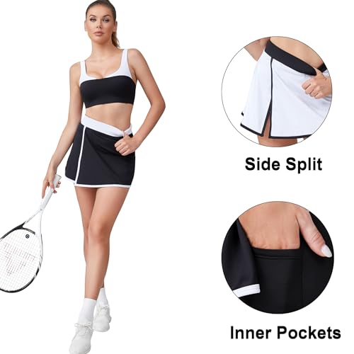 Move With You Women's Tennis Golf Skirts with Pockets Inner Shorts for Athletic Skorts Sports Running Workout Pickleball4