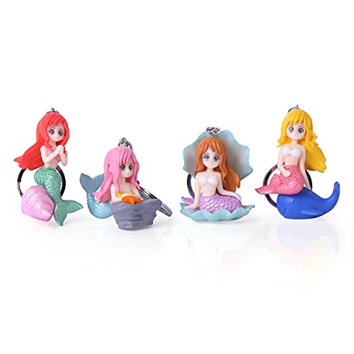 RainSound Mermaid 3D action figure keychain (Pack of 4)