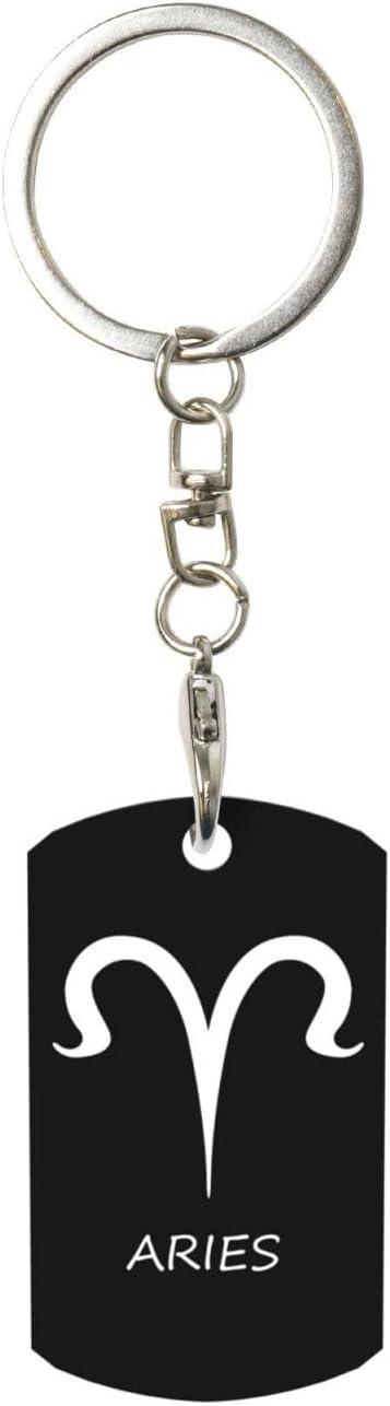 Aries Sign Keychain for Men Women Aluminium Metal Key Chain Key Accessory Great Gifts