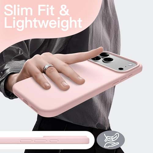 Image of JETech Liquid Silicone Case for iPhone 17 Pro Max 6.9-Inch, Silky Soft Touch Full-Body Protection, Anti-Scratch Shockproof Phone Cover with Microfiber Lining (Light Pink)