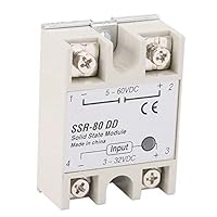 SSR-80DD Halbleiterrelais, Halbleiterrelaismodul, 80A 3-32VDC bis 5-200 VDC DC-AC Industrielles Halbleiterrelais für industrielle Automatisierungsgeräte Computerperipherieanschluss