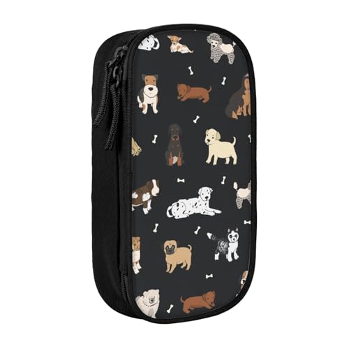 Image of Perinsto Cute Dogs Animals Pencil Case Big Capacity Multi Compartment Stationery Box Pencil Pouch Holder Desk Organizer For School Office Home