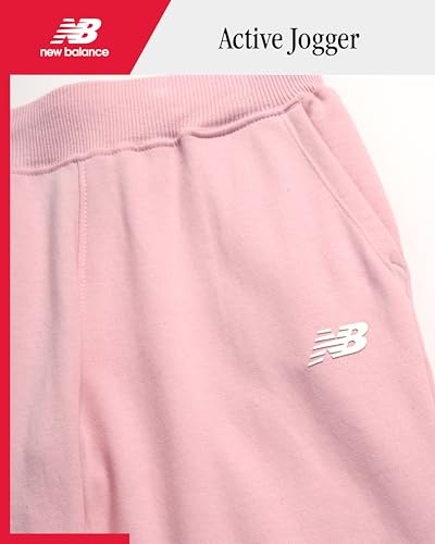 Image of New Balance Girls Sweatpants, Fleece Joggers, Drawstring Waist & Pockets