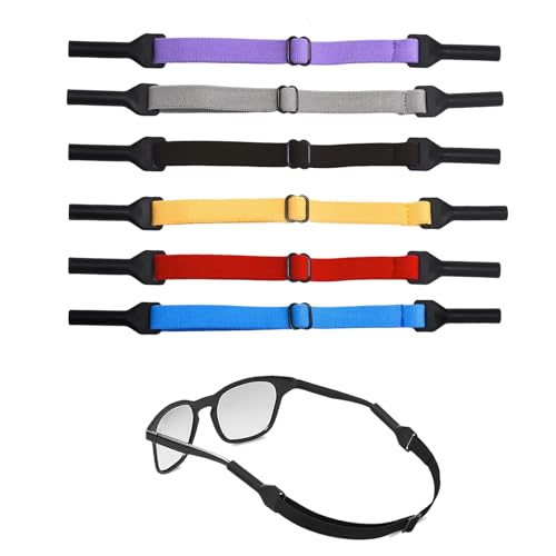 LBJFYHJN 6 piezas de bandas ajustables para gafas deportivas para mujer y hombre, antideslizante, para gafas deportivas, gafas de sol y gafas de lectura