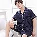 Produktbild nobrand Bequeme Pyjamas Herren-Sommer Kurzarm-dünnen Satz, Männer Koreanischen Sommer EIS Silk Großer Größe Beiläufige Seide Lässig Zu Hause Kleidung (Color : 2, Size : XL)