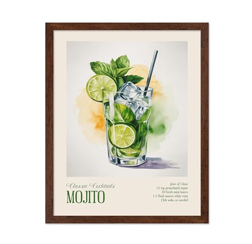 Monem Art Mojito Watercolor Print - Classic Cocktails Recipe Poster