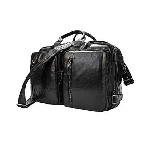 Haitpant Men Business Briefcase Genuine Leather 15
