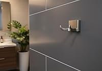 Vista 5 de Formosa Design Hardware - Gancho para toallas y batas, variedad de acabados y estilos disponibles (estilo cuadrado, níquel cepillado)