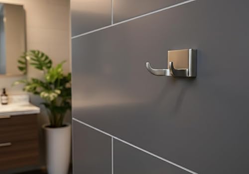 Miniatura 5 de Formosa Design Hardware - Gancho para toallas y batas, variedad de acabados y estilos disponibles (estilo cuadrado, níquel cepillado)