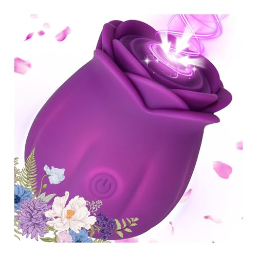 Image of Rose Toy - Sucking Vibrator Clitoral Stimulator with Air Pulse & Vibration, Sex Toy for Women, Rechargeable Adult Toy for Female Pleasure & Self Care, Purple