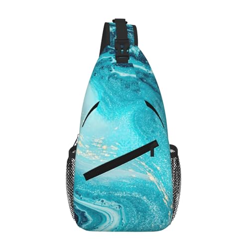 Sac poitrine léger marbre bleu or avec rangement optimisé outdoor