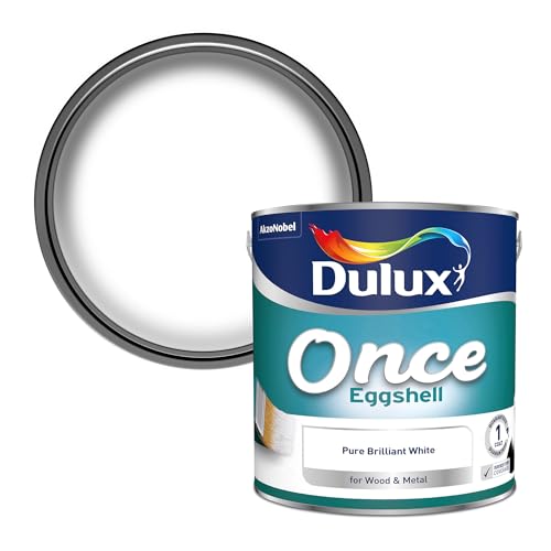 Dulux Once Eggshell Paint - Pure Brilliant White - 750ml