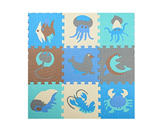 Abaobao® Puzzle alfombra de espuma para bebé para guarderías, garajes, lavanderías, dormitorios, salas de juegos... , goma EVA, Sea A, 30_x_30_cm Cover