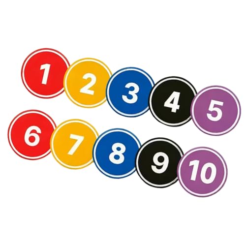 Snorvixre Marquages de sol numérotés, points d'agilité de rechange antidérapants, cône de terrain plat, tapis de marquage pour l'entraînement, points d'agilité durables et antidérapants