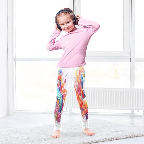 Toddler Girls Leggings Printed Yoga Pants Leggings Flower Blue Hiar Unicorn for Kids4