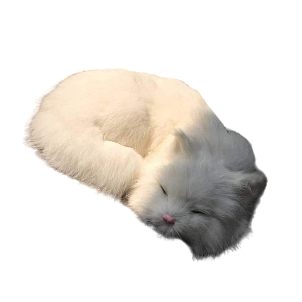 Realistic Sleeping Cat Faux Plush Animal Photography Prop Emulation Breathing Pet, Realistic Sleeping Cat, Cat Soft Toy, Simulated Fluffy Sleeping Cat