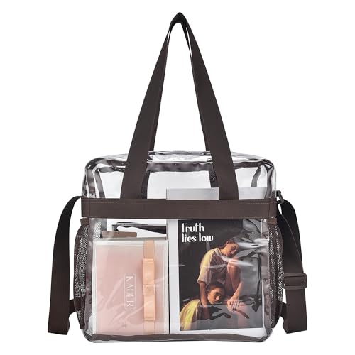 Image of Busiuw Clear Bag for Stadium Events, Stadium Approved 12x12x6 Clear Tote Bag for Sport Fan, Work Concert Travel