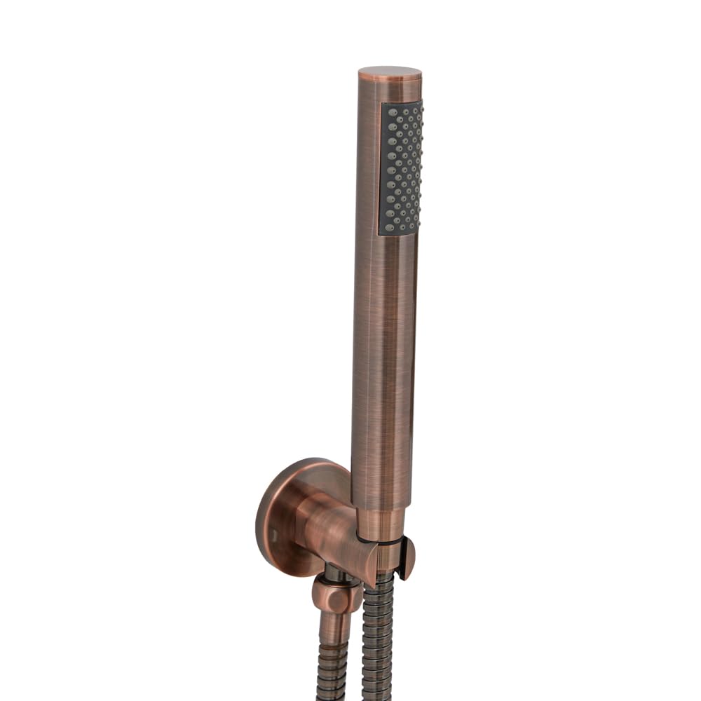 Milano Bronze Amara Pencil Hand Shower Handset Outlet Elbow Wall Bracket - Aged