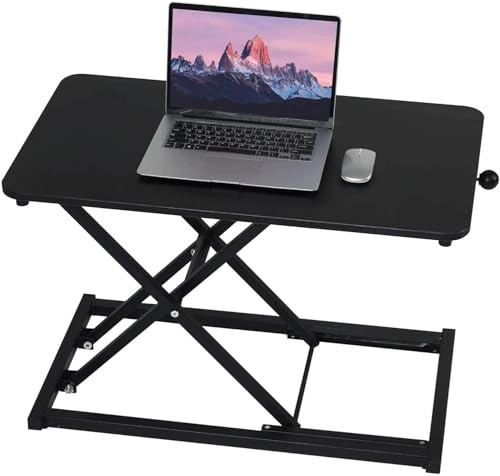 Standing Desk Converter Adjustable Height ,Keyboard Riser for Stand Up Desk Riser ,Computer Keyboard Stand for Desktop ,Computer Workstations for Home Office Black Size 23.6 Inch