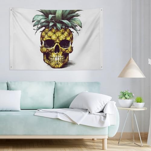 Bannière crâne ananas en polyester durable résistante aux intempéries - 4