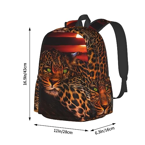 Sac à dos imprimé léopard de grande capacité imperméable et léger