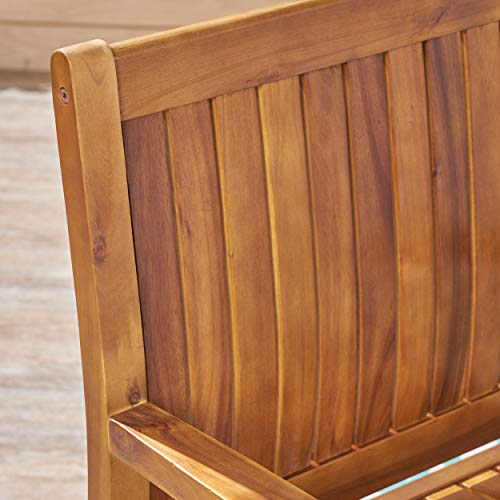 Christopher Knight Home Teague Outdoor Acacia Wood Dining Chairs (Set of 2), Teak Finish - Image 5