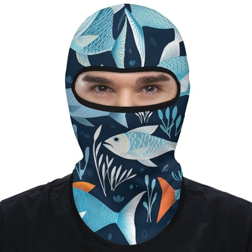 Balaclava para Hombre y Mujer con Estampado de Peces, Mascara Facial Completa para Deportes al Aire Libre, Ciclismo y Pesca miniatura 1