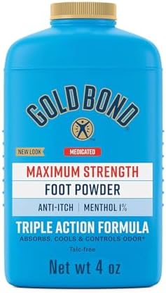 Gold Bond Medicated Foot Powder 4 oz., Maximum Strength Odor Control & Itch Relief