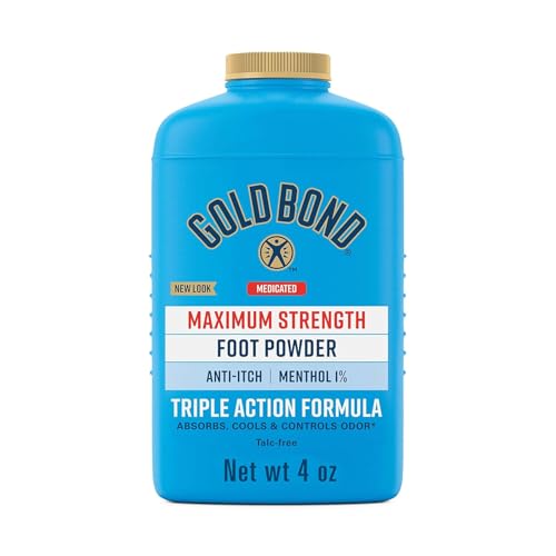 Gold Bond Medicated Foot Powder 4 oz., Maximum Strength Odor Control & Itch Relief