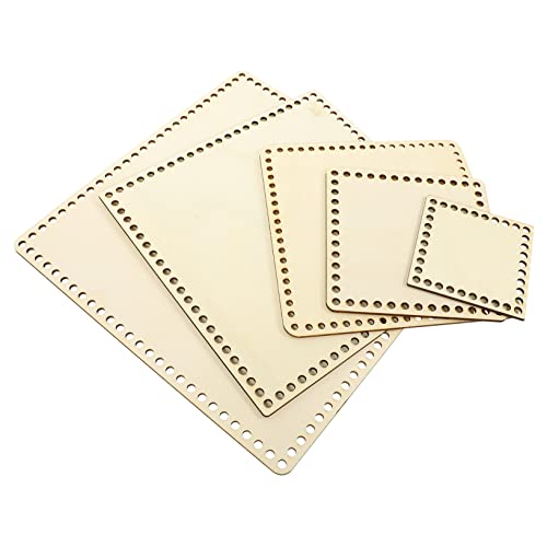 HOMSFOU 5pcs Crochet Basket Base Basket Weaving Bottom Knitting Crochet Purse Bottom Crochet Yarn Basket Woven Bag Crochet Basket Bottom Woven Baskets Material Bag Bottom Wood